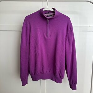 Fairway & Greene Purple Quarter-Zip Sweater